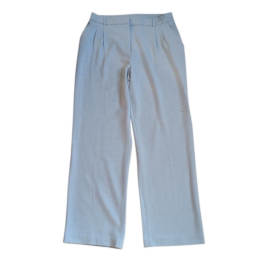 House Of Harlow 1960 Womens Pants Wide Leg High Rise 32x30 Pleats Career Lt Blue